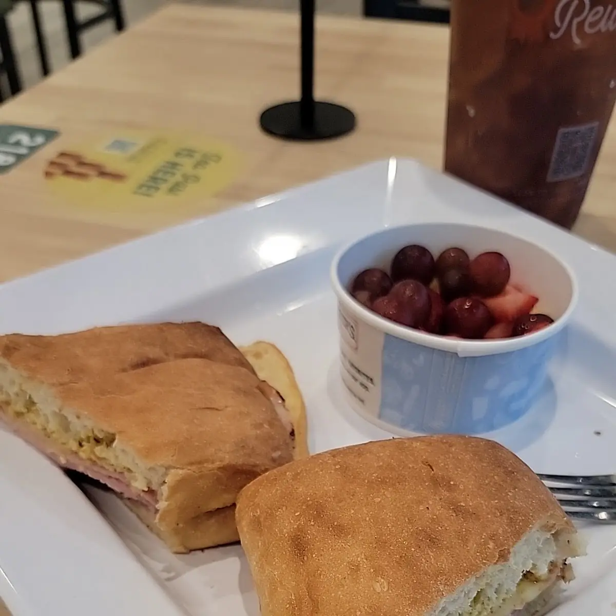 Ham and Cheese Melt with Fruit Cup