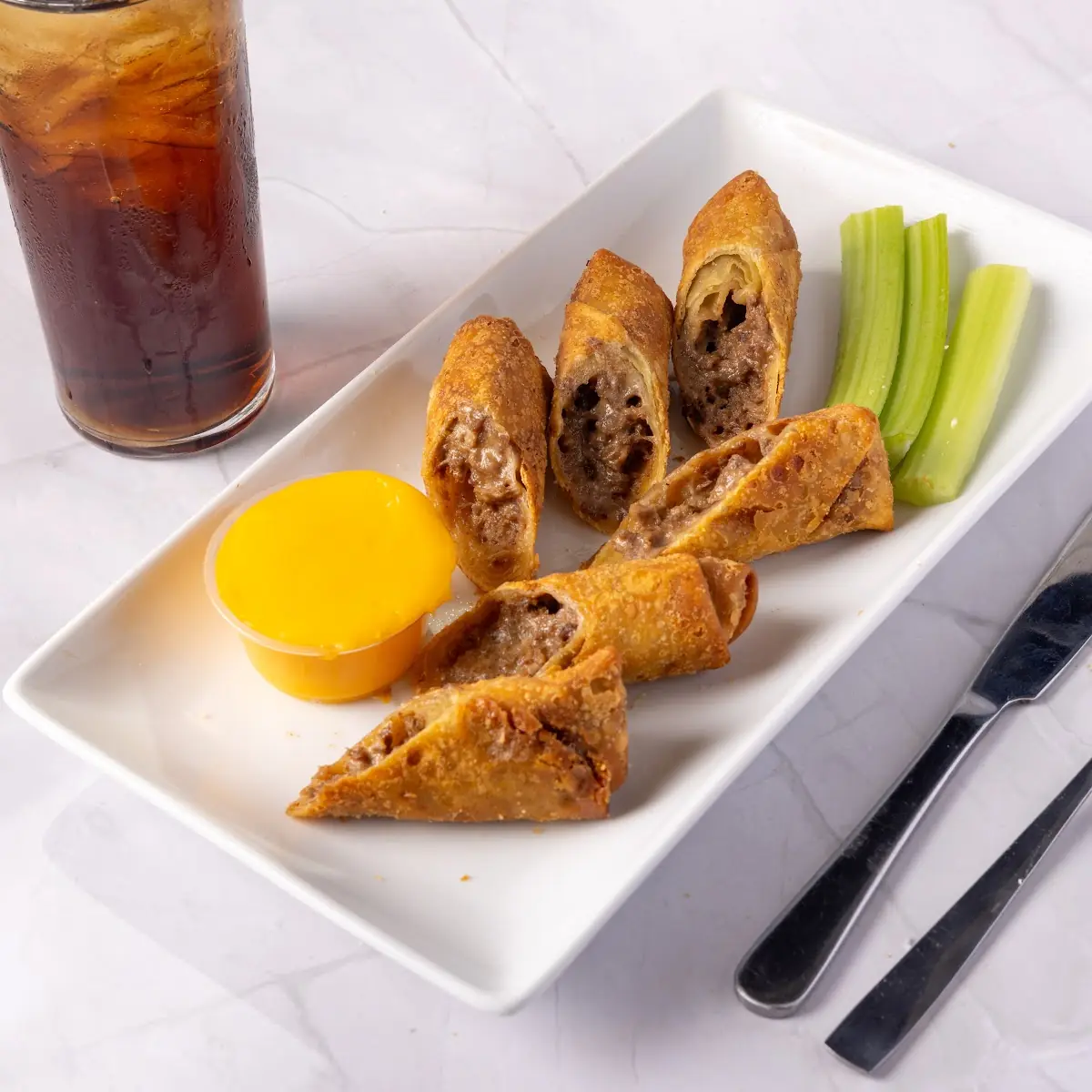 Steak and Cheese Egg Rolls Dipper