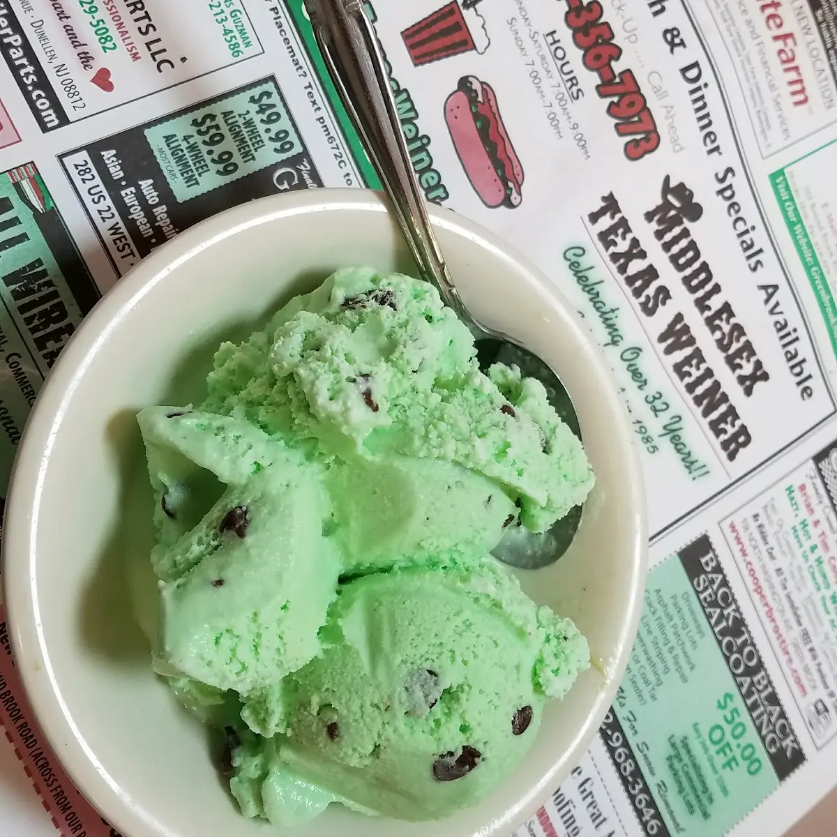 Handmade Mint Chocolate Chip Ice Cream