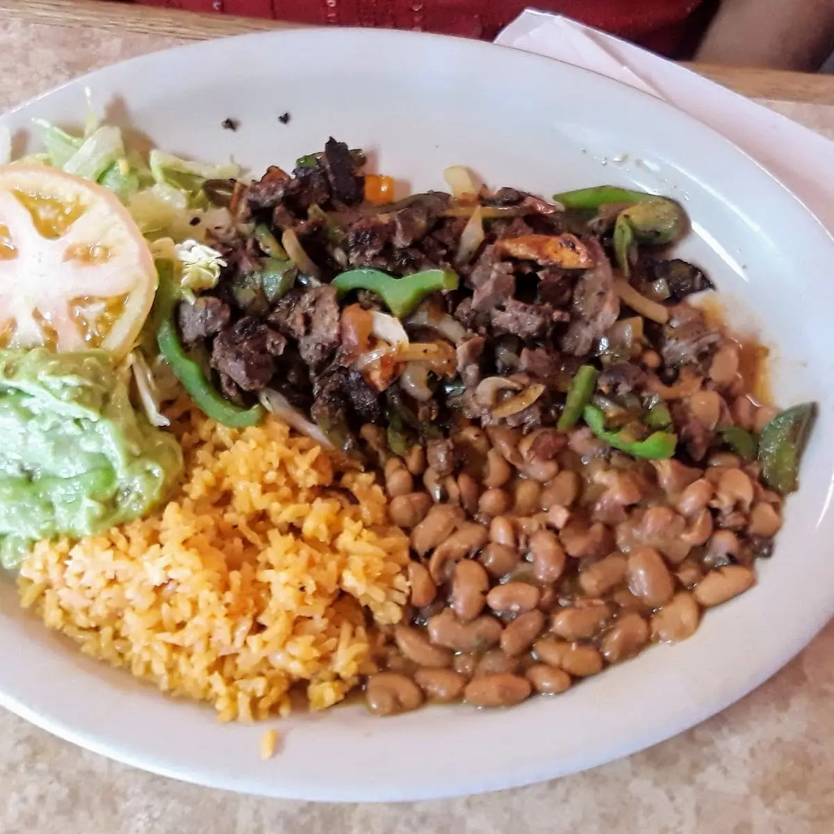 Rice Beans and Salad