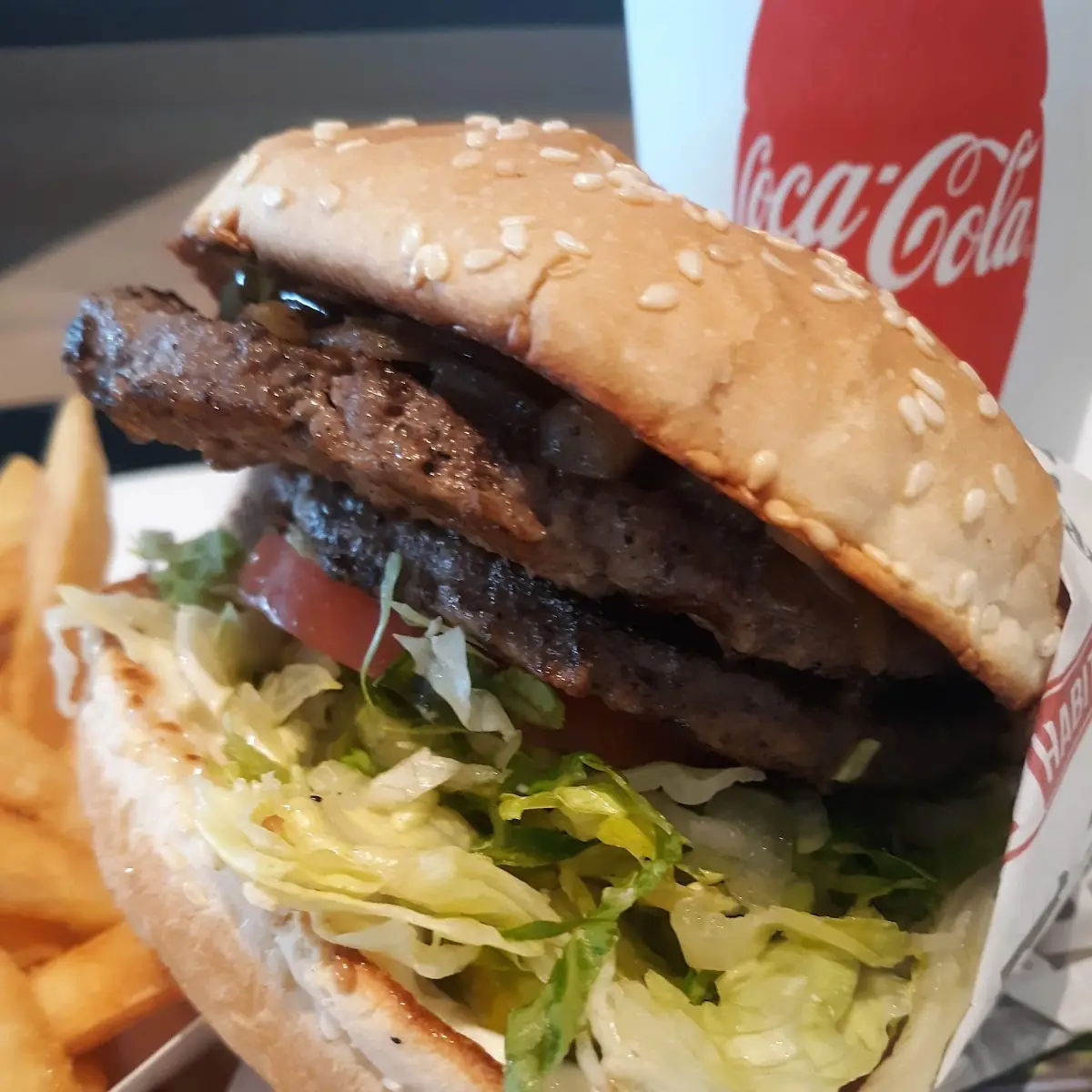Double Char-Grilled Burger with All the Fixin's
