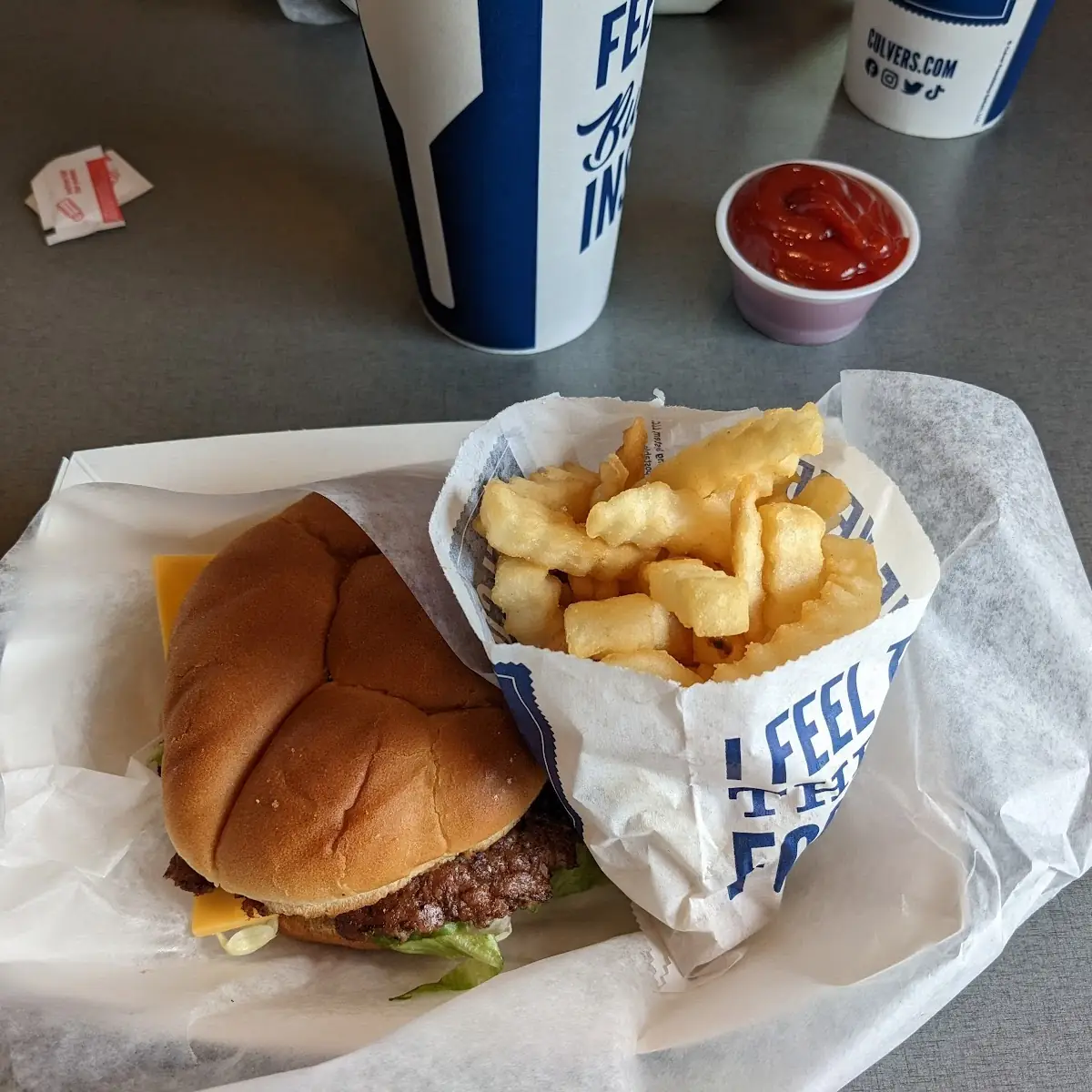 Double Mushroom Bacon Swiss Burger Combo