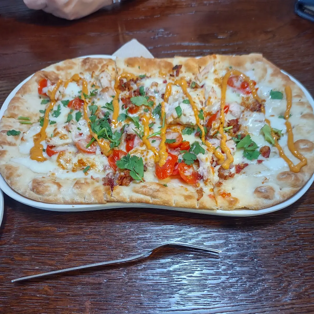 Chicken Bacon Flatbread Pizza