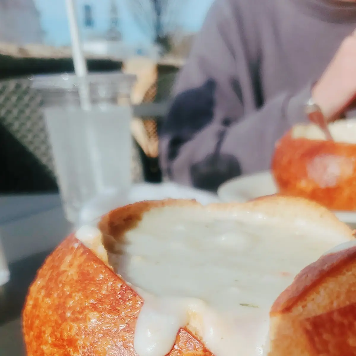 Clam Chowder in Sourdough Bread