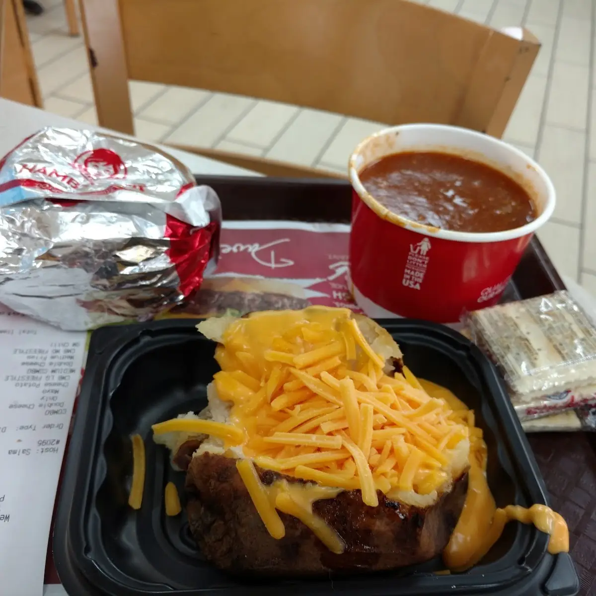 Double Cheeseburger Chili and Loaded Baked Potato