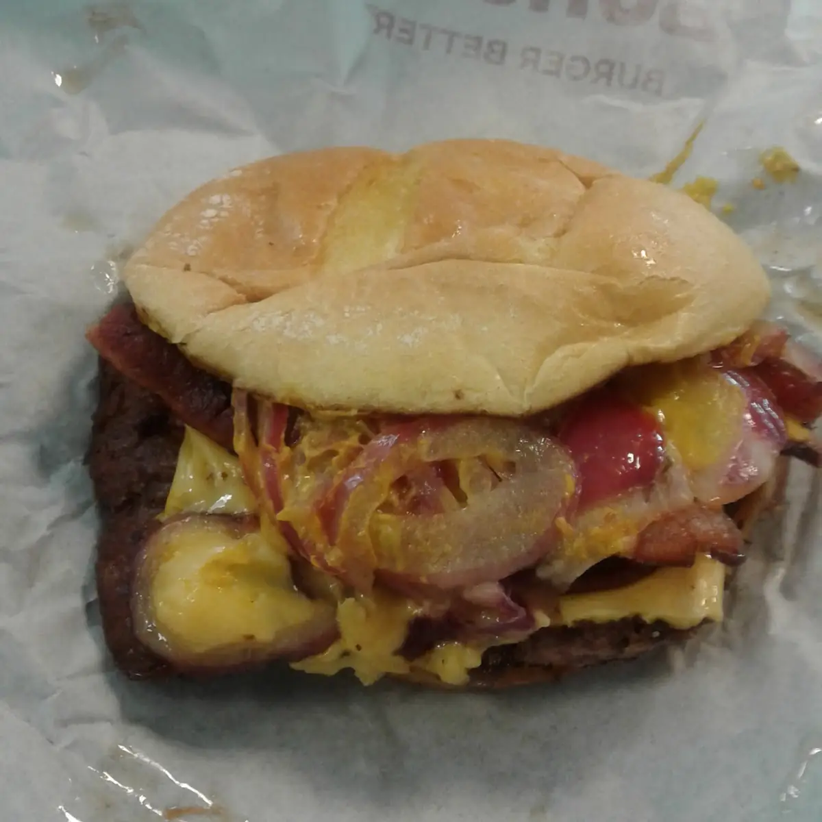Bacon Cheeseburger with Grilled Onions