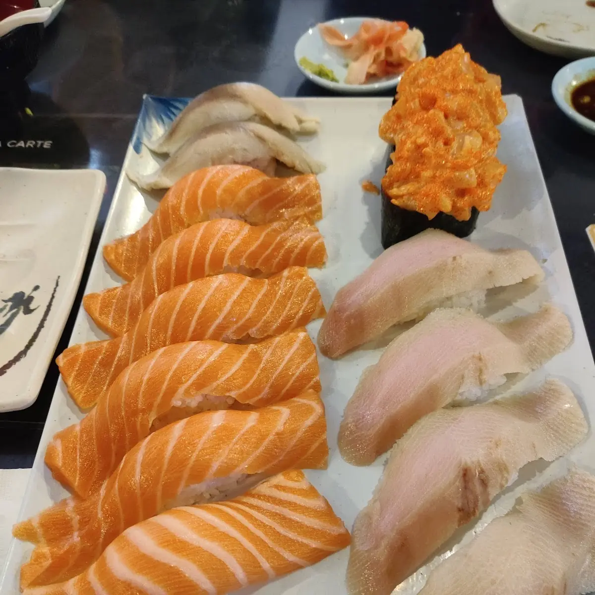 Yellowtail and Salmon Nigiri