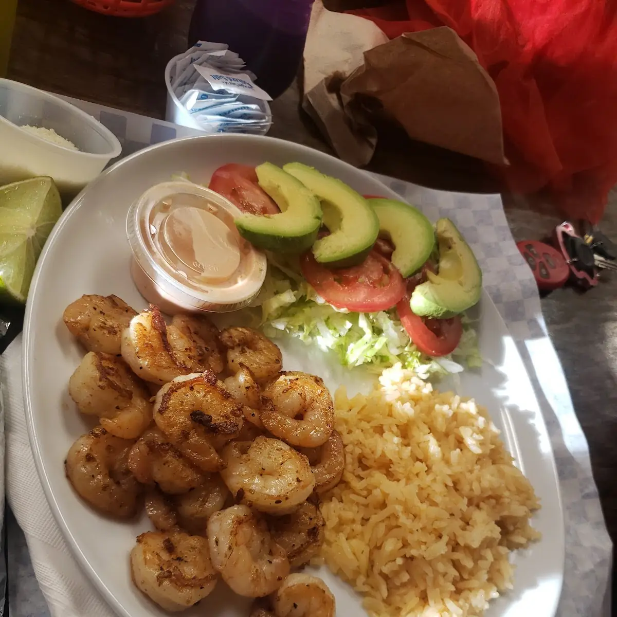 Grilled Shrimp & Rice with Avocados
