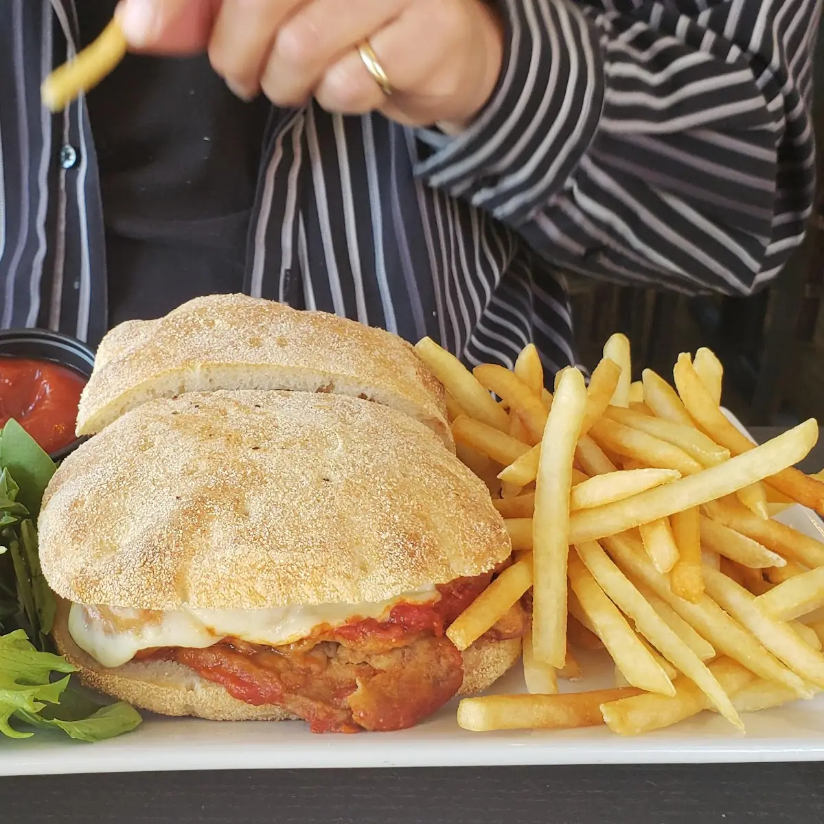 Eggplant Parmigiana Sandwich