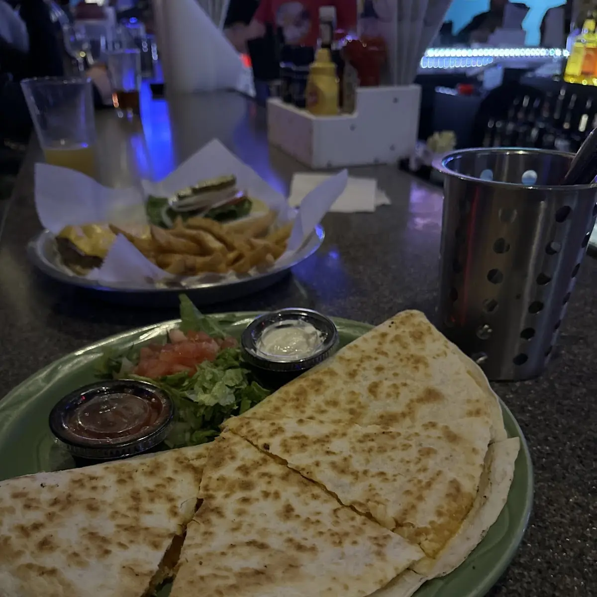 Cheese Quesadilla and Fish Tacos