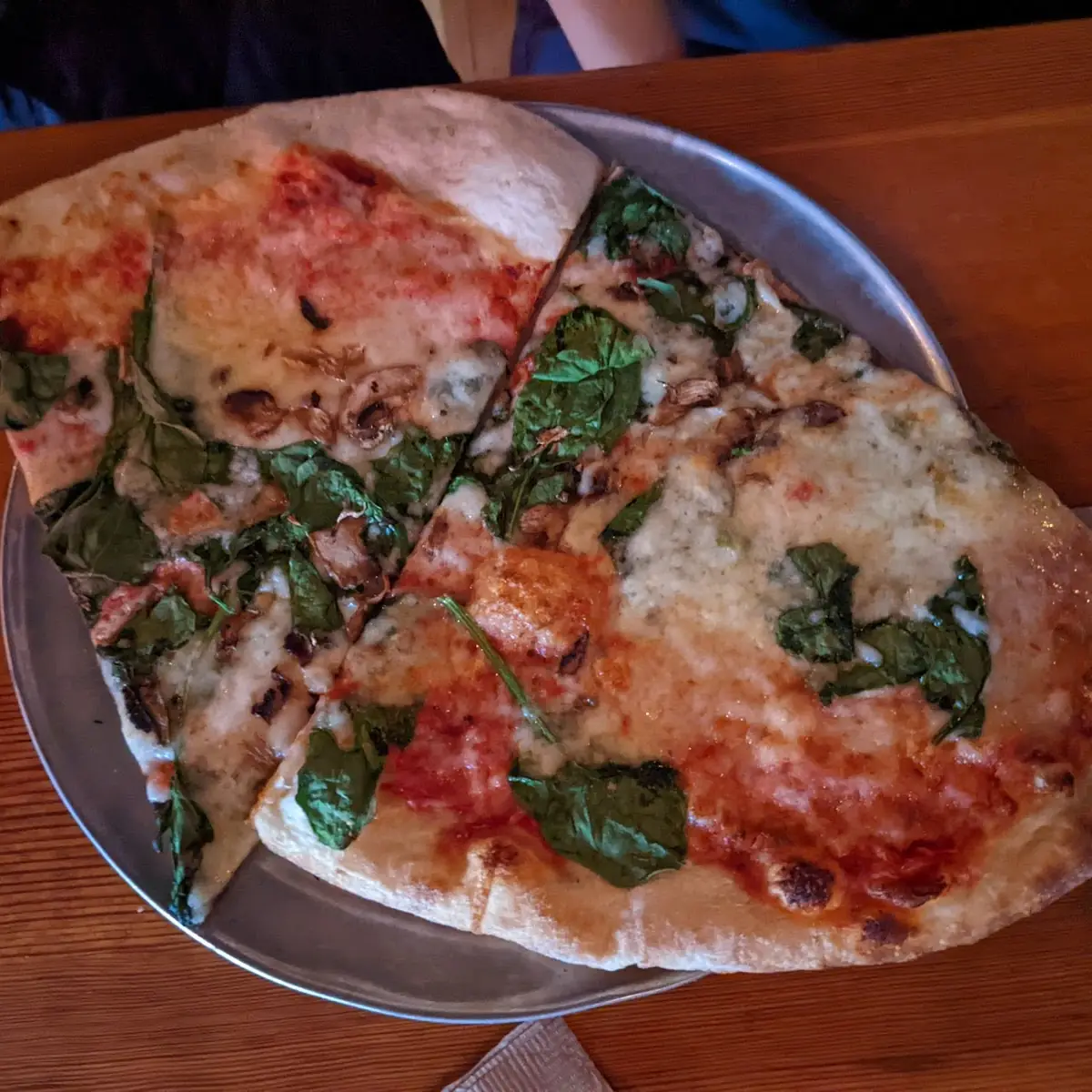 Spinach and Mushroom Pizza