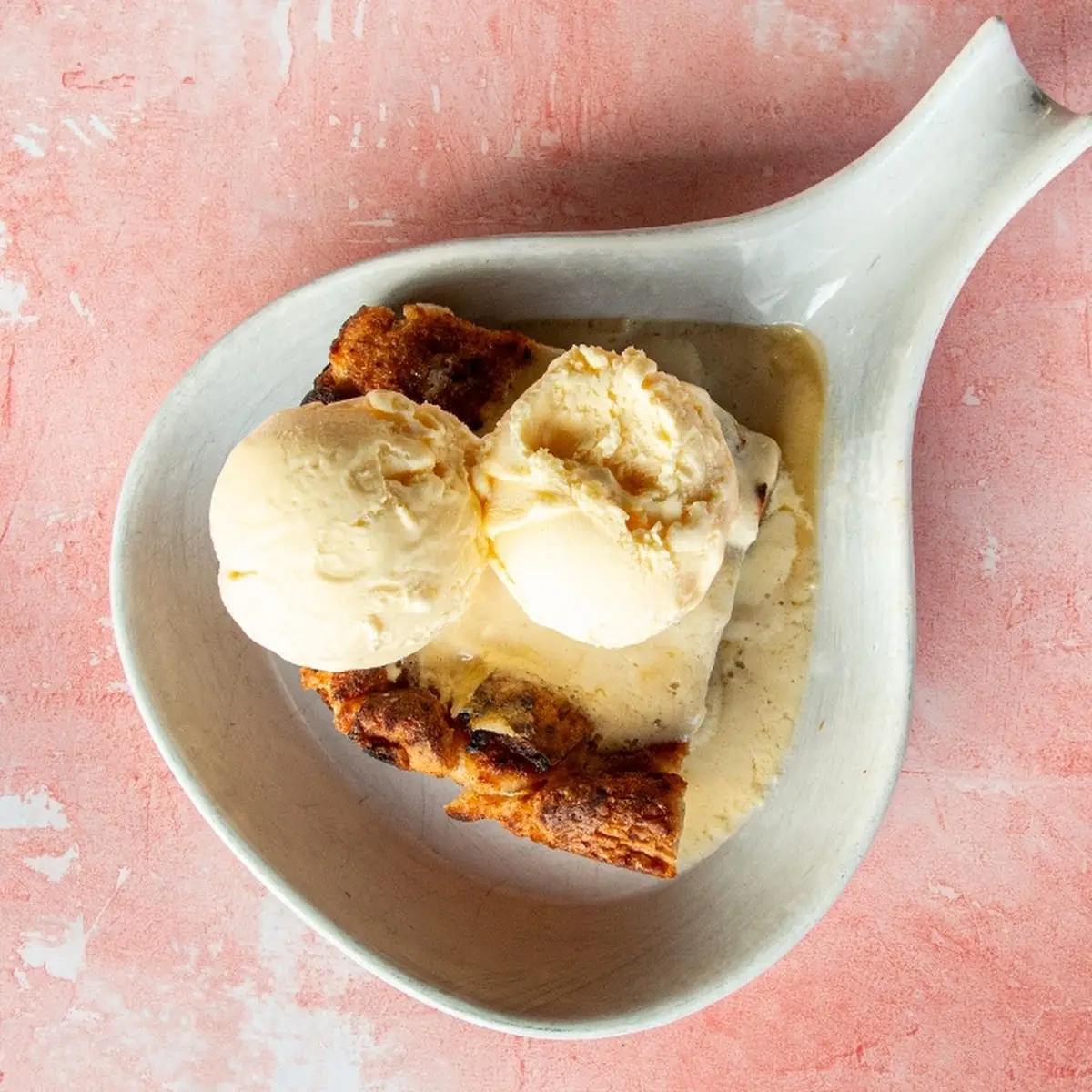 Bread Pudding with Ice Cream