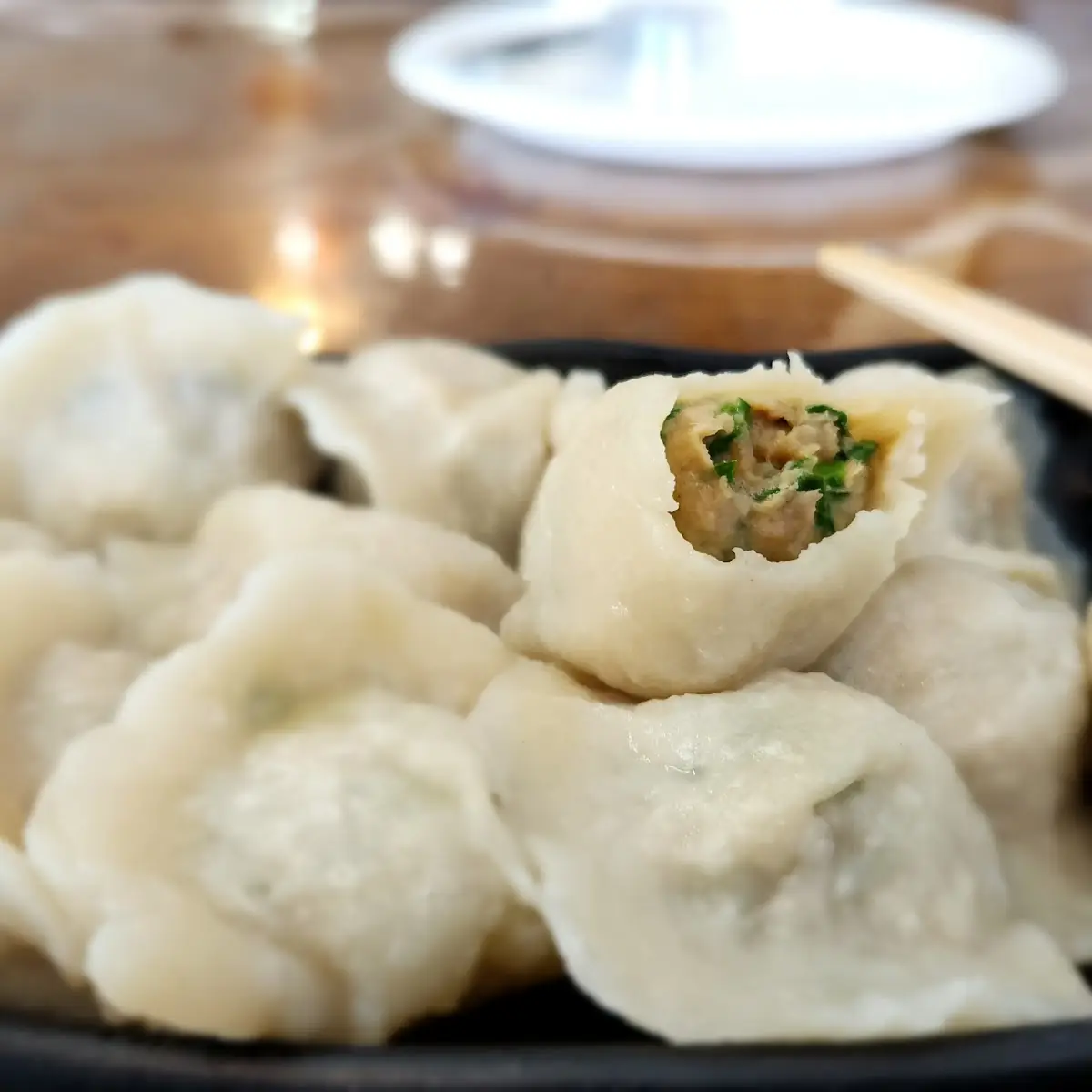 Steam Chicken Dumplings with Cilantro