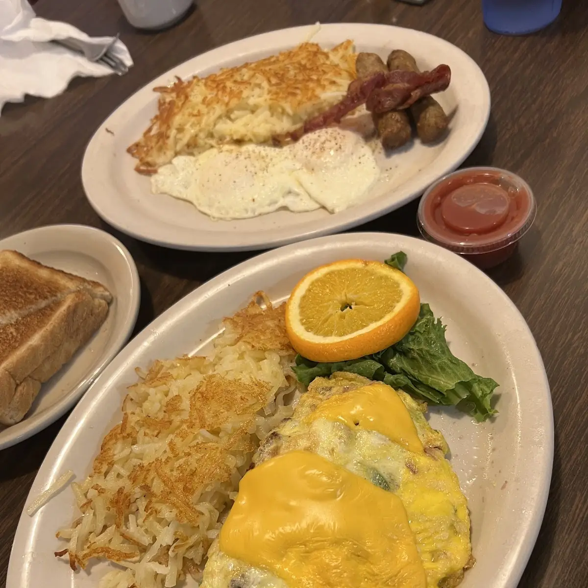 Grits and Ham and Cheese Omelette