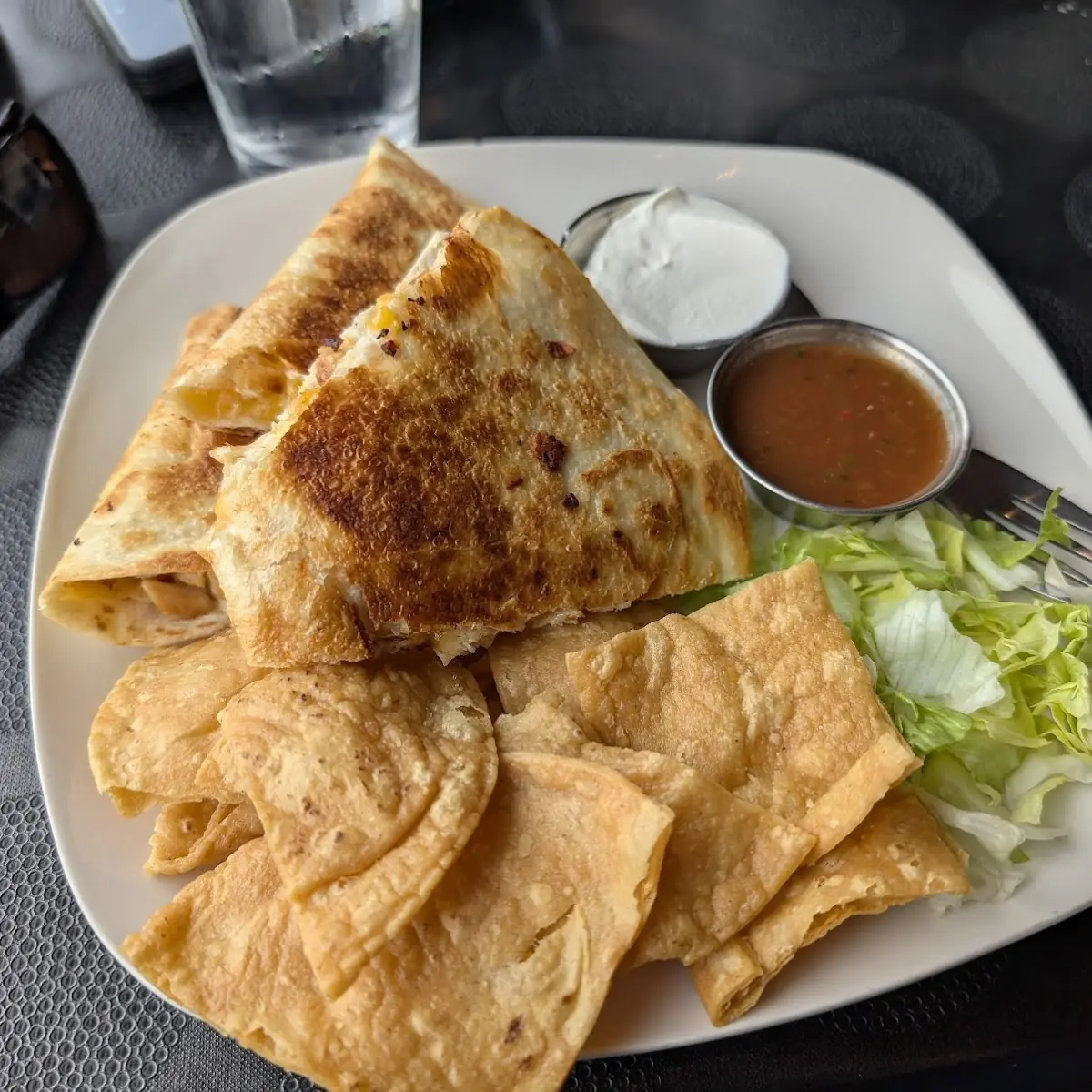 Chicken Quesadilla with Tortilla Chips
