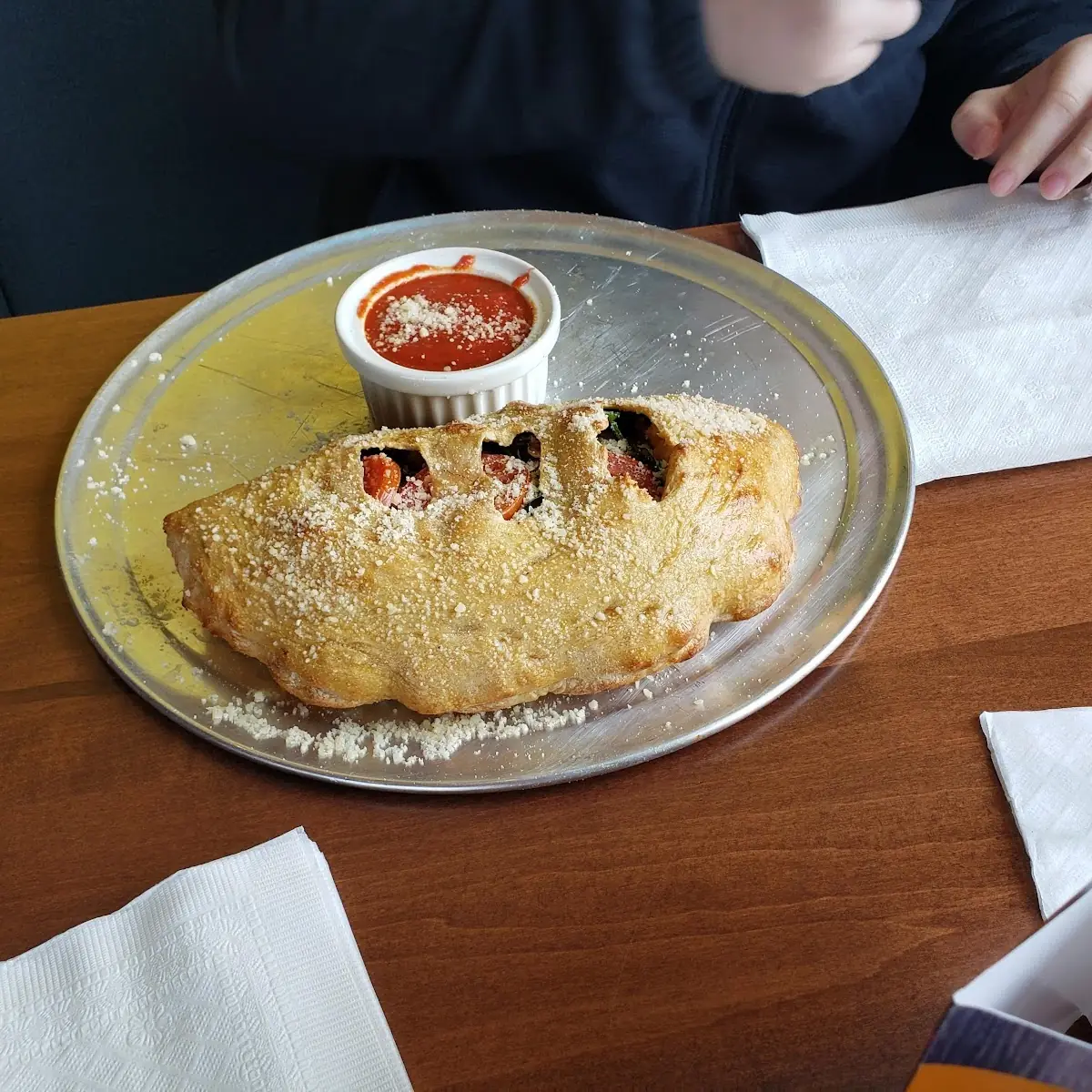 Calzone with Marinara Dipping Sauce