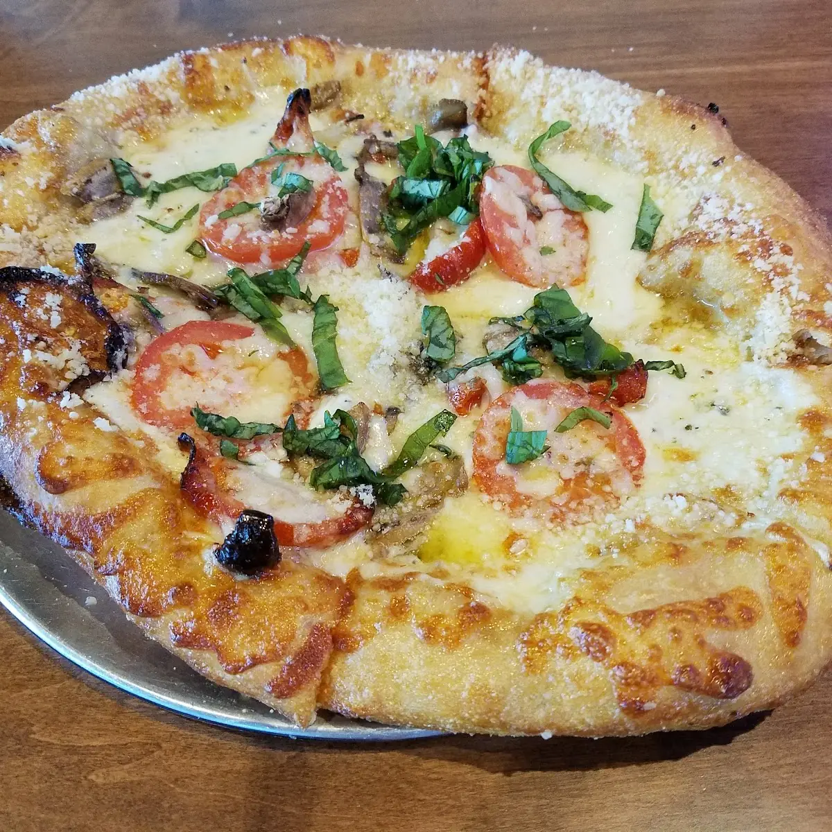 Pesto Pizza with Cherry Tomatoes