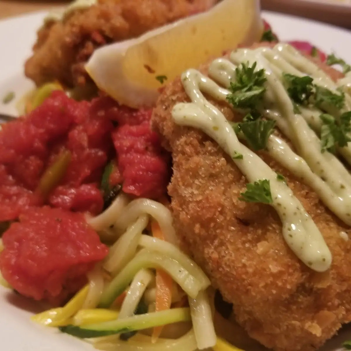 Crab Cakes and Linguini