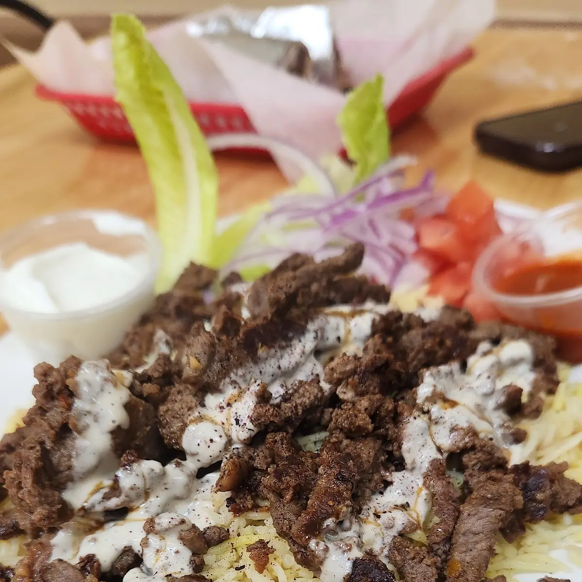 - Signature Beef Blend Shawarma Plate