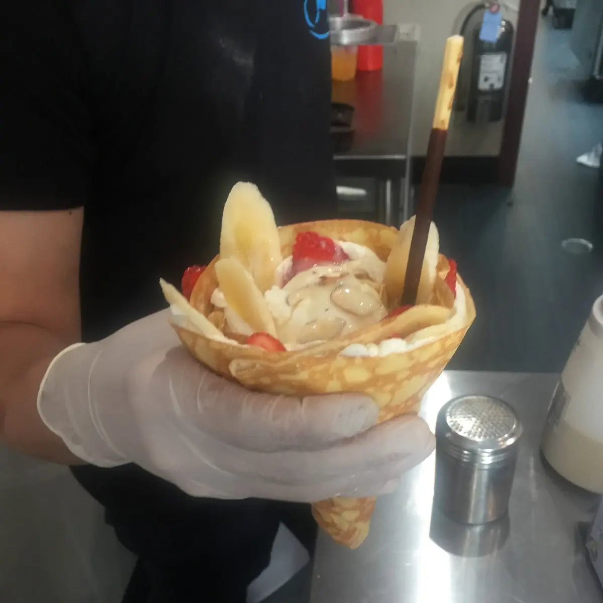 Strawberry Banana Vanilla Crepe