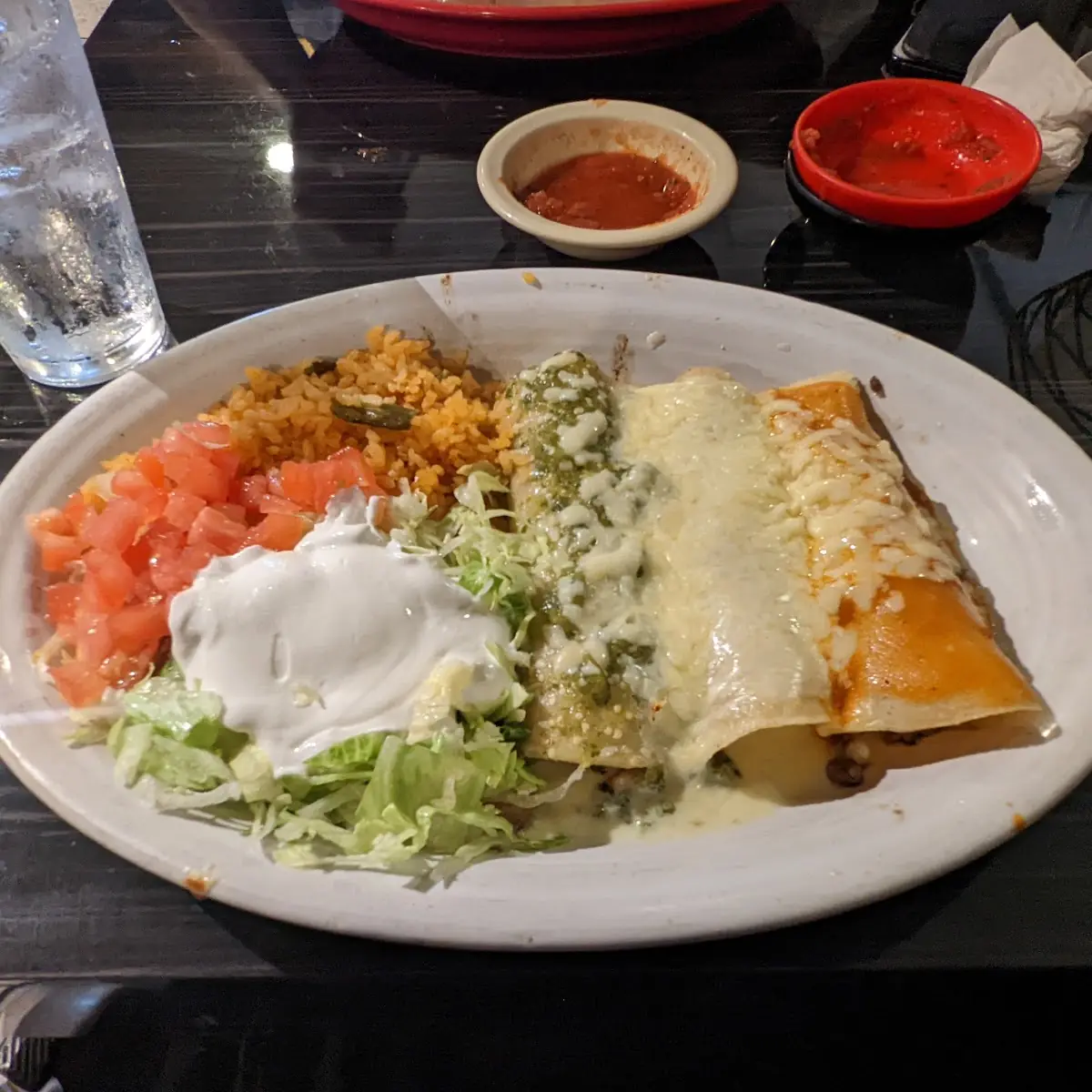 Beef Taco Rice & Refried Beans