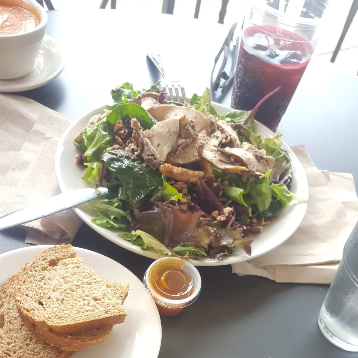 Tomato Basil Soup and Salad