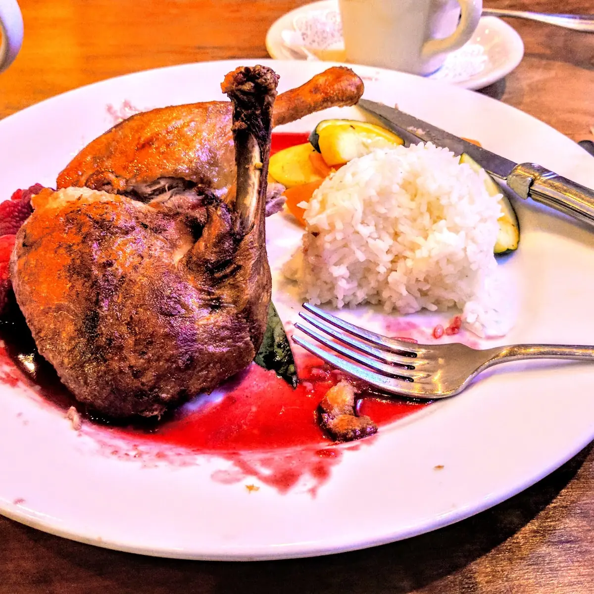 Crispy Duck with Raspberry Glaze