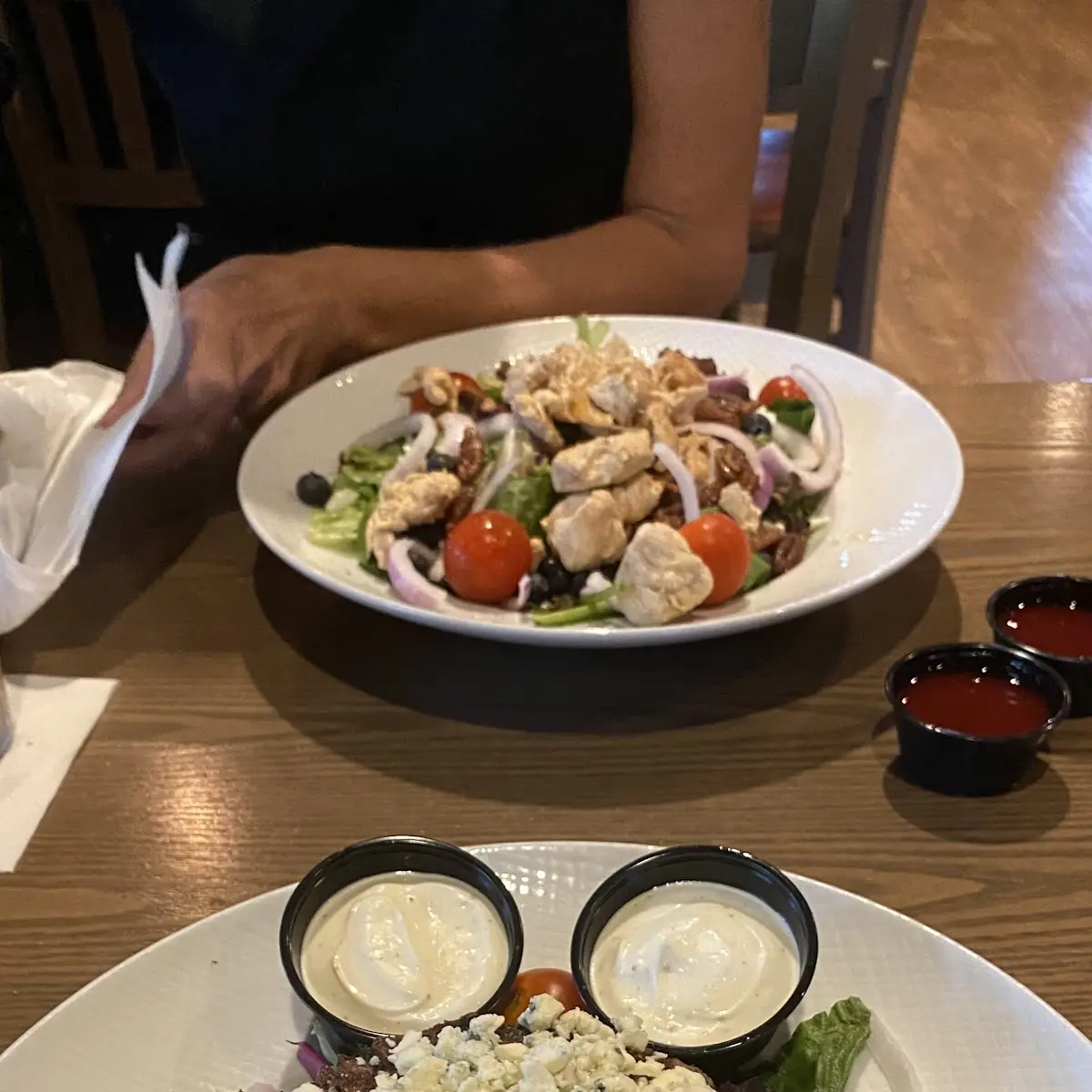 Salad Burger with Blue Cheese Crumbles