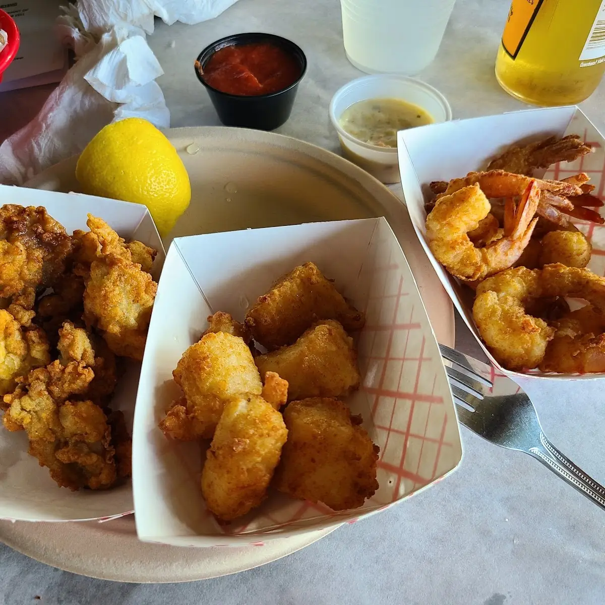 Fried Shrimp Oyster and Scallops