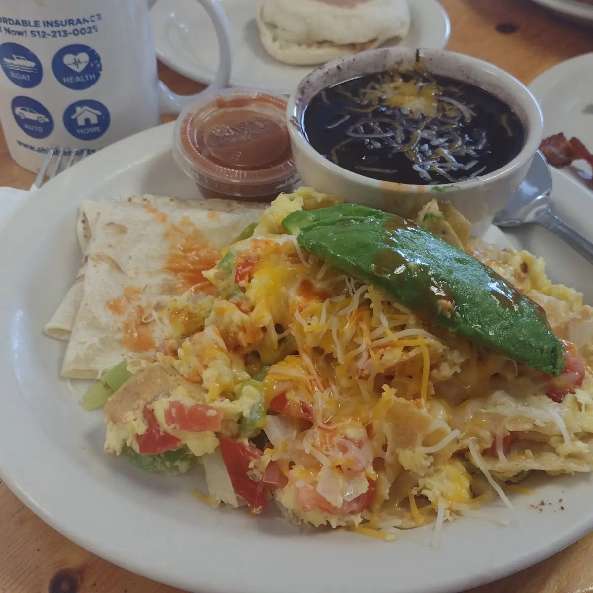 Eggs with Black Beans