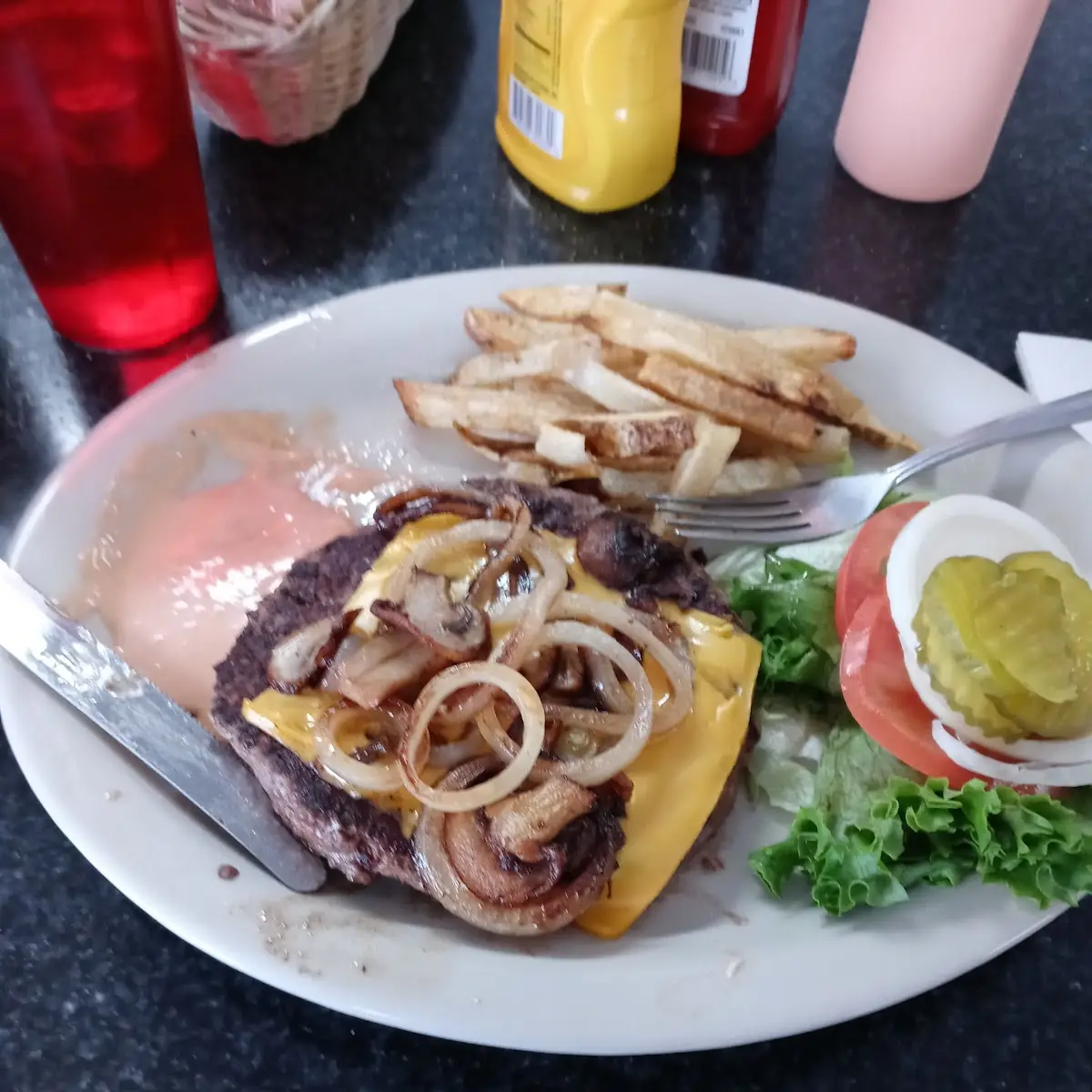 Cheese Burger and Fries