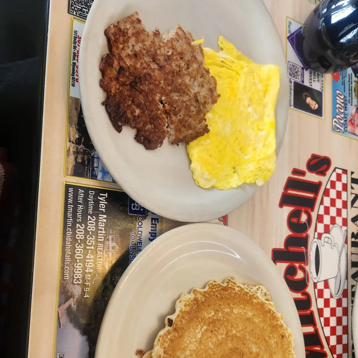 Pancakes Sausage and Eggs