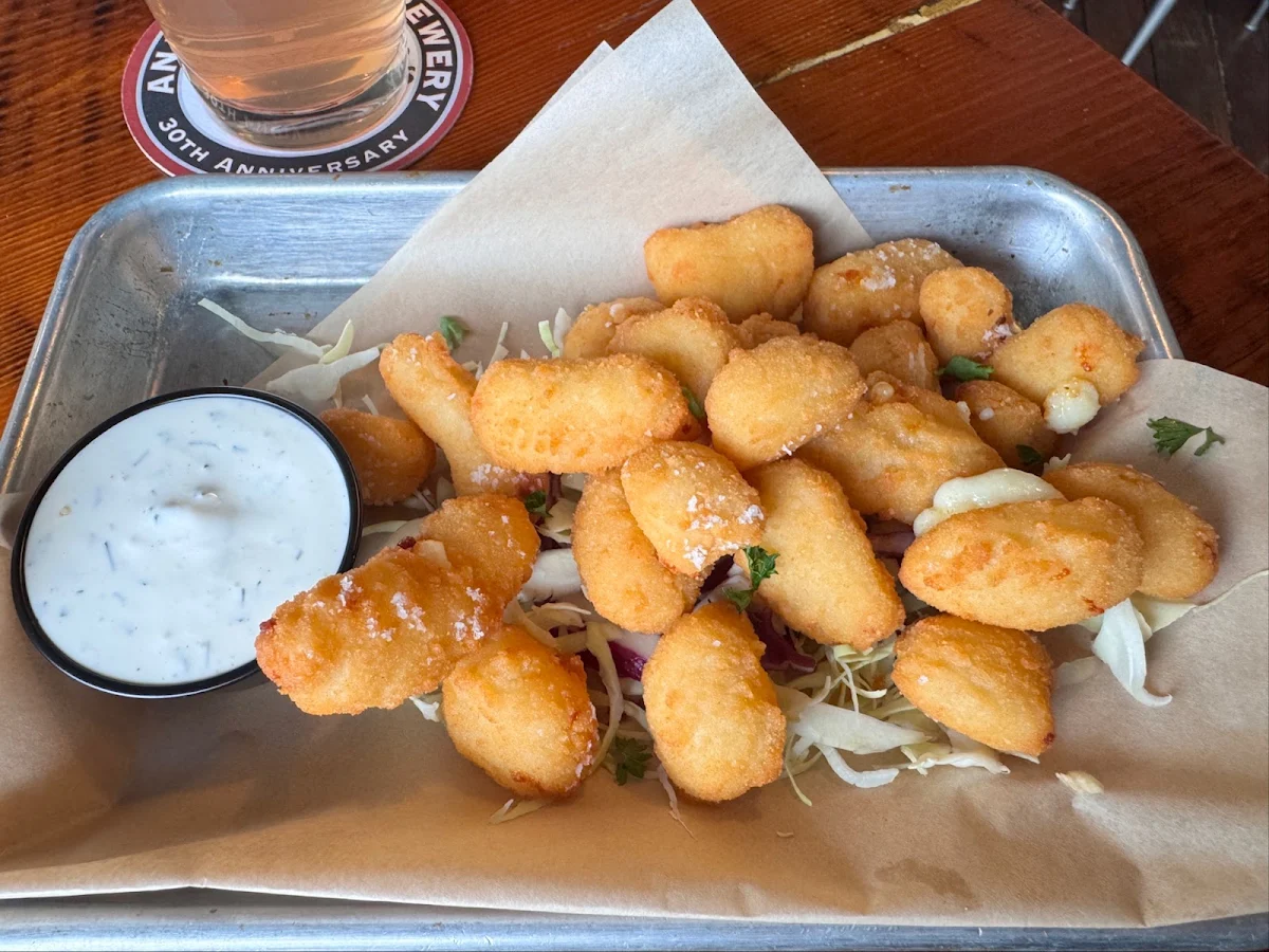 Cheese Curds with House Made Ranch Dressing