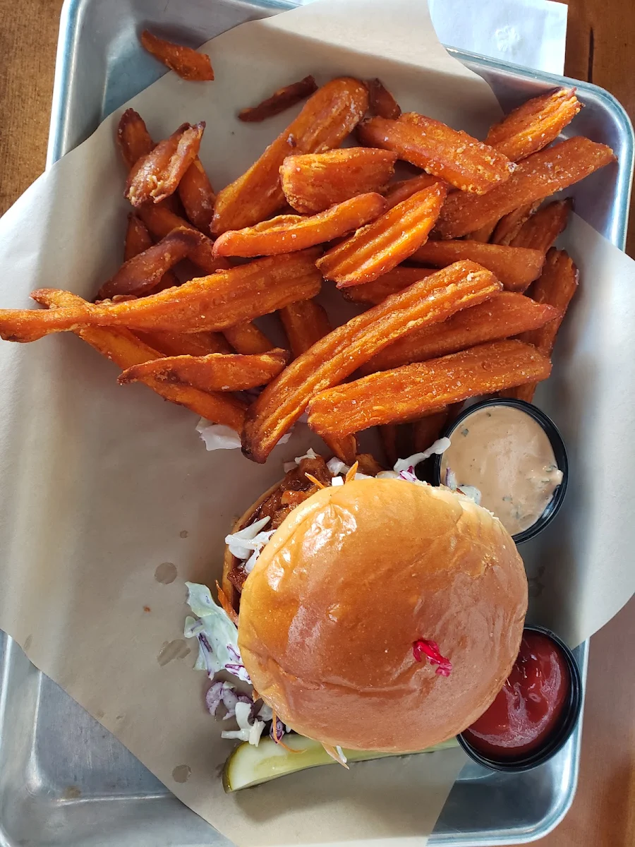 Pulled Pork with Sweet Potato Fries