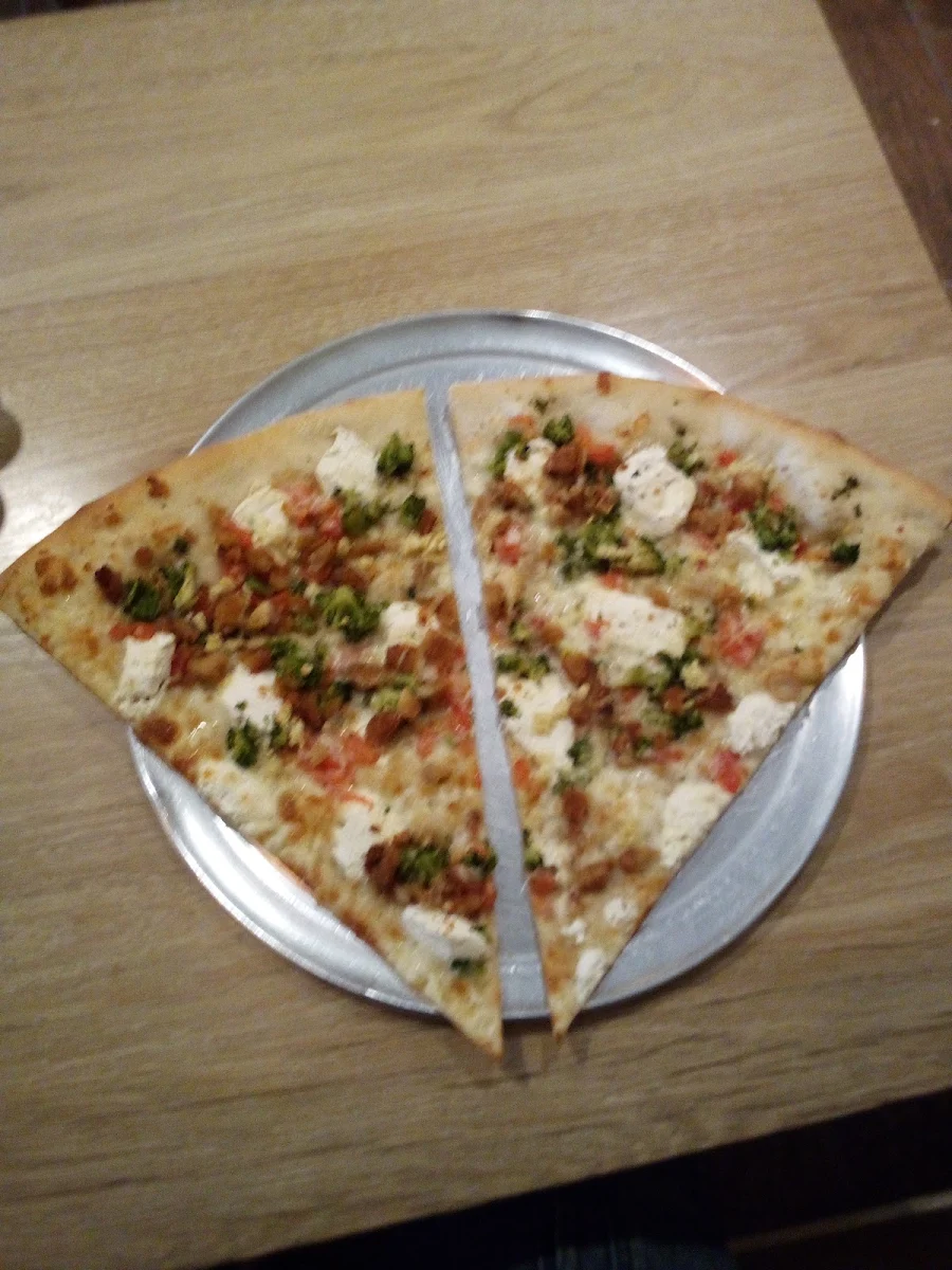 Broccoli and White Pizza Slice