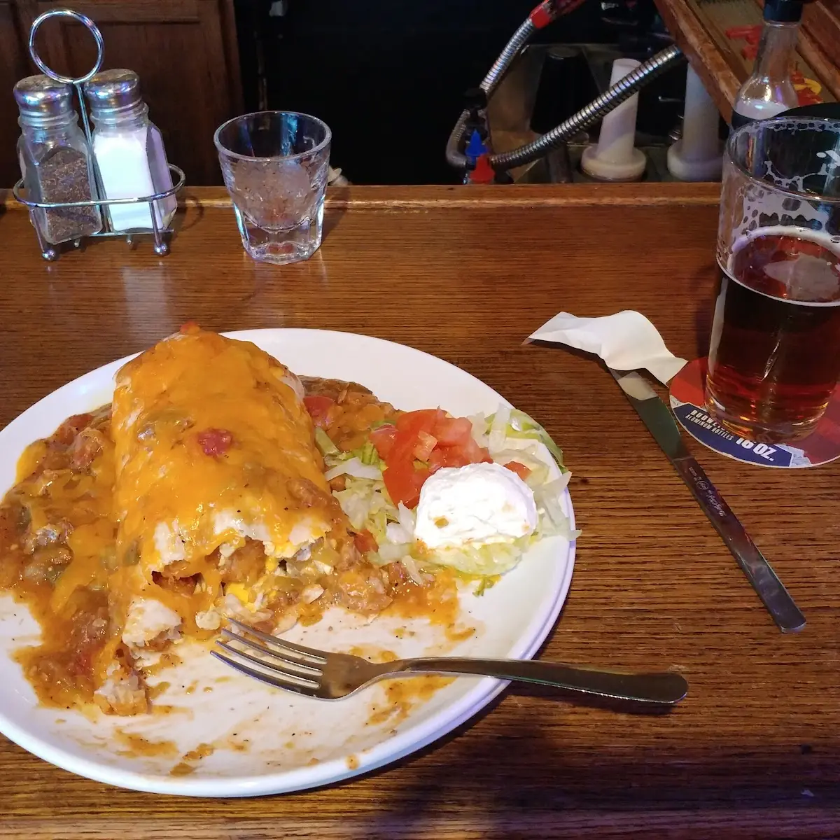 Smothered Beef or Chicken Burrito