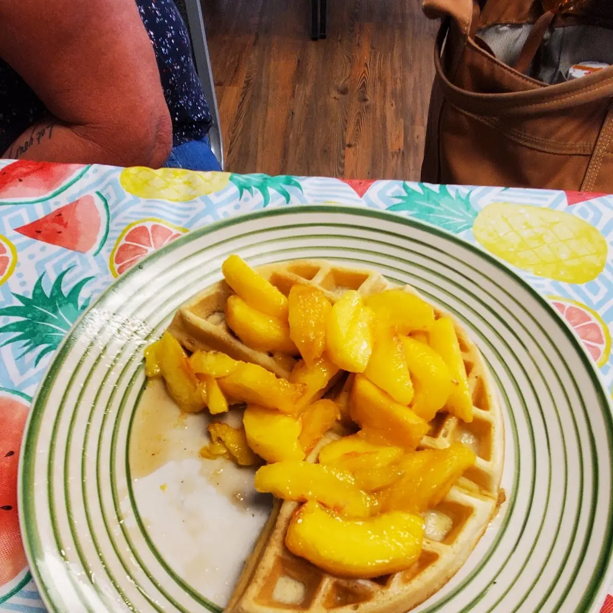 Peach Belgian Waffles