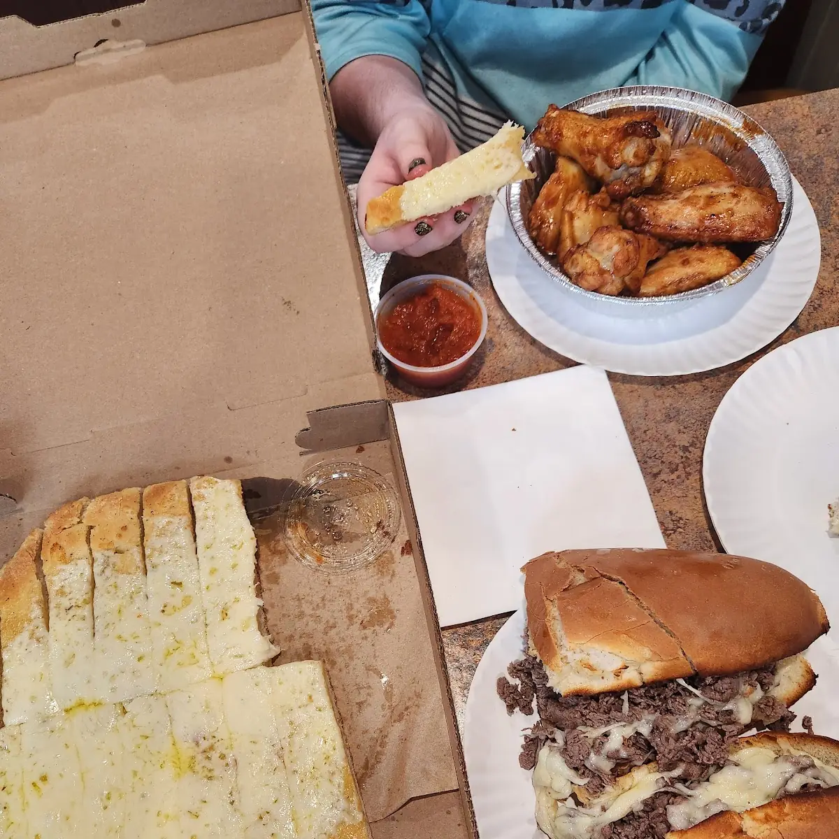 Cheesebsticks and Philly Cheese Steak