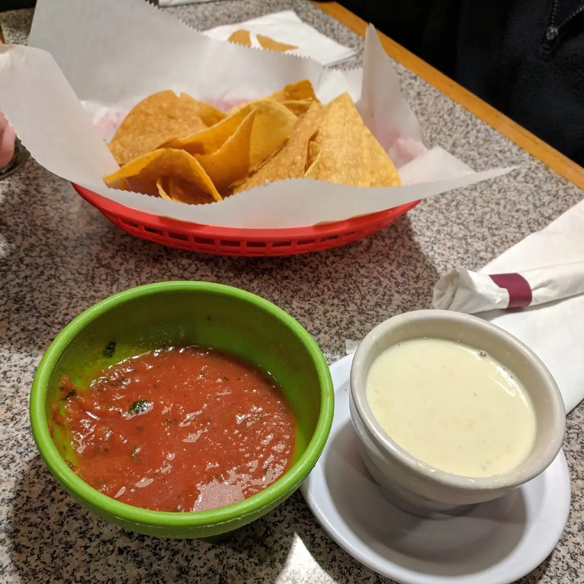 Chips Salsa and Queso