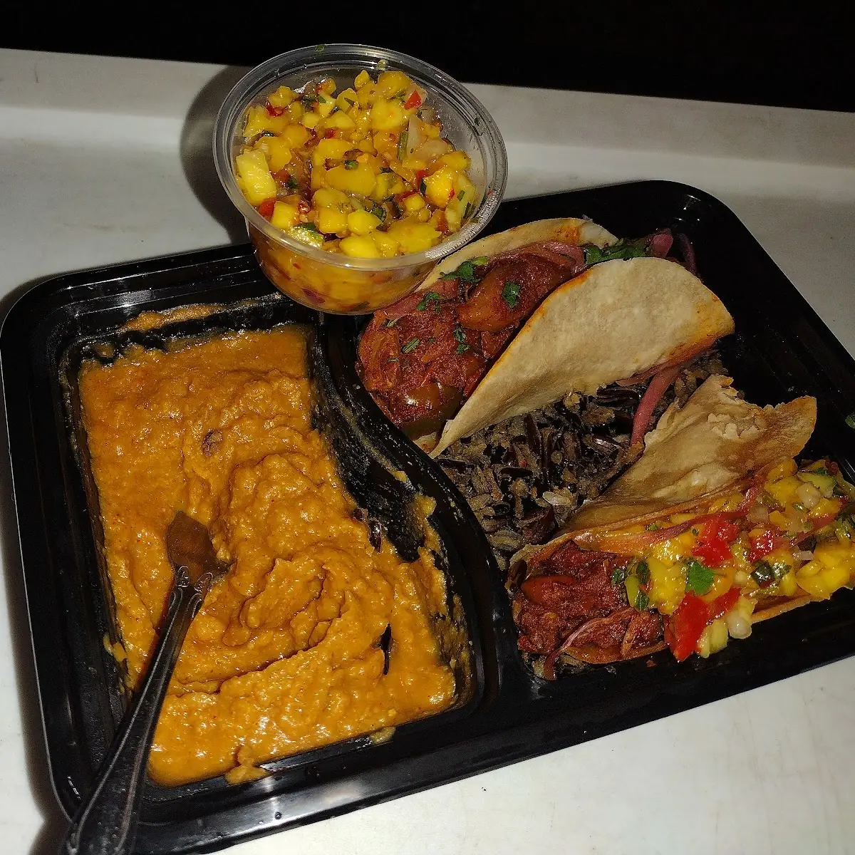 Jackfruit Tacos with Chickpea and Wild Rice