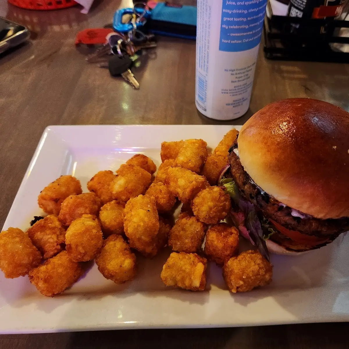 Veggie Burger with Tots