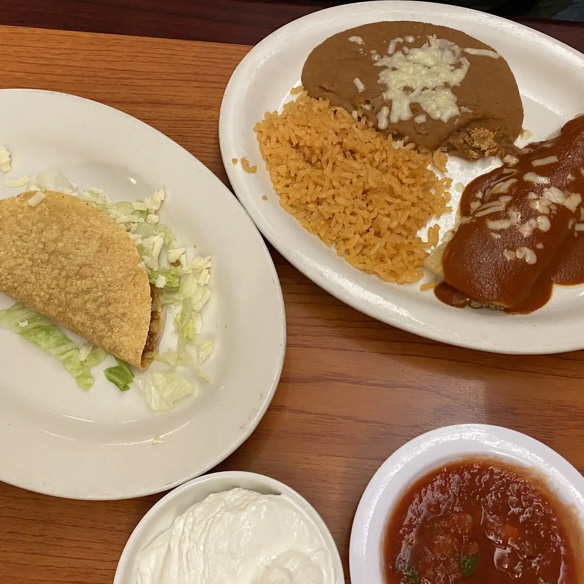 Beef Enchilada with Rice & Beans