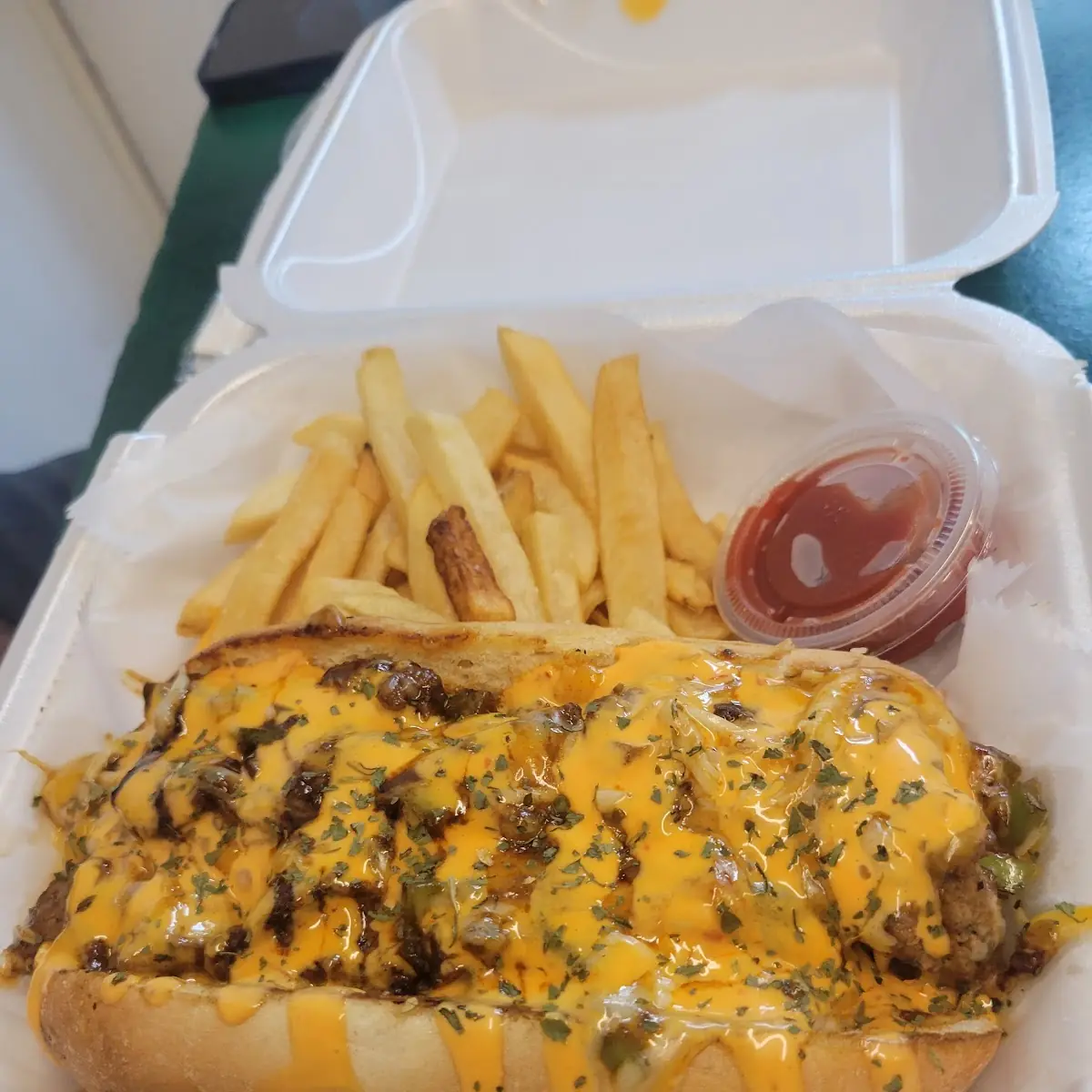 Lamb Philly Cheese Steak Sandwich