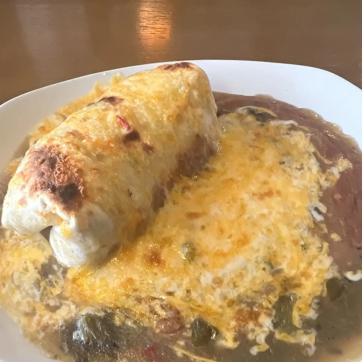 Beef Burrito with Red Sauce and Double Beans