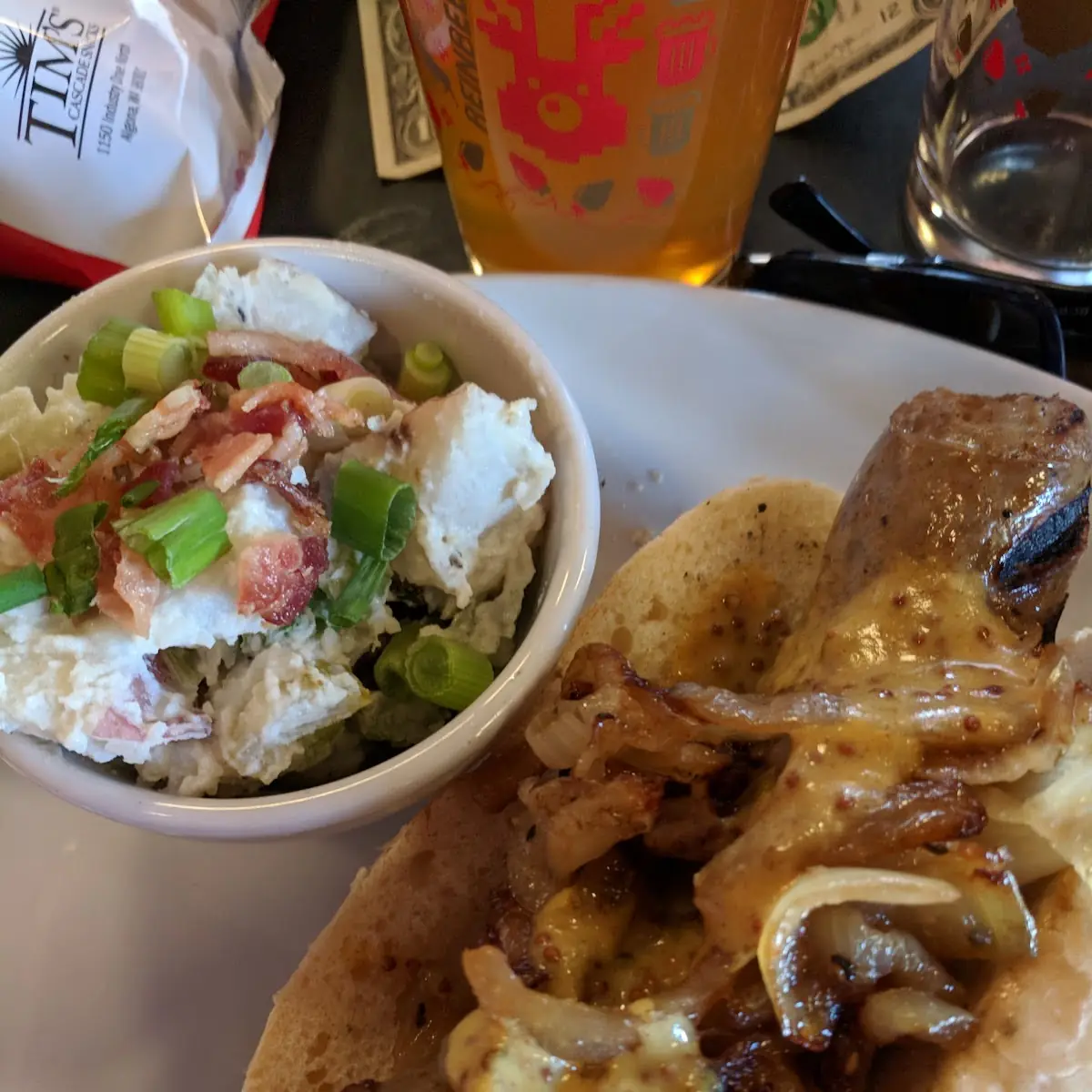 An Bratwurst with Potato Salad