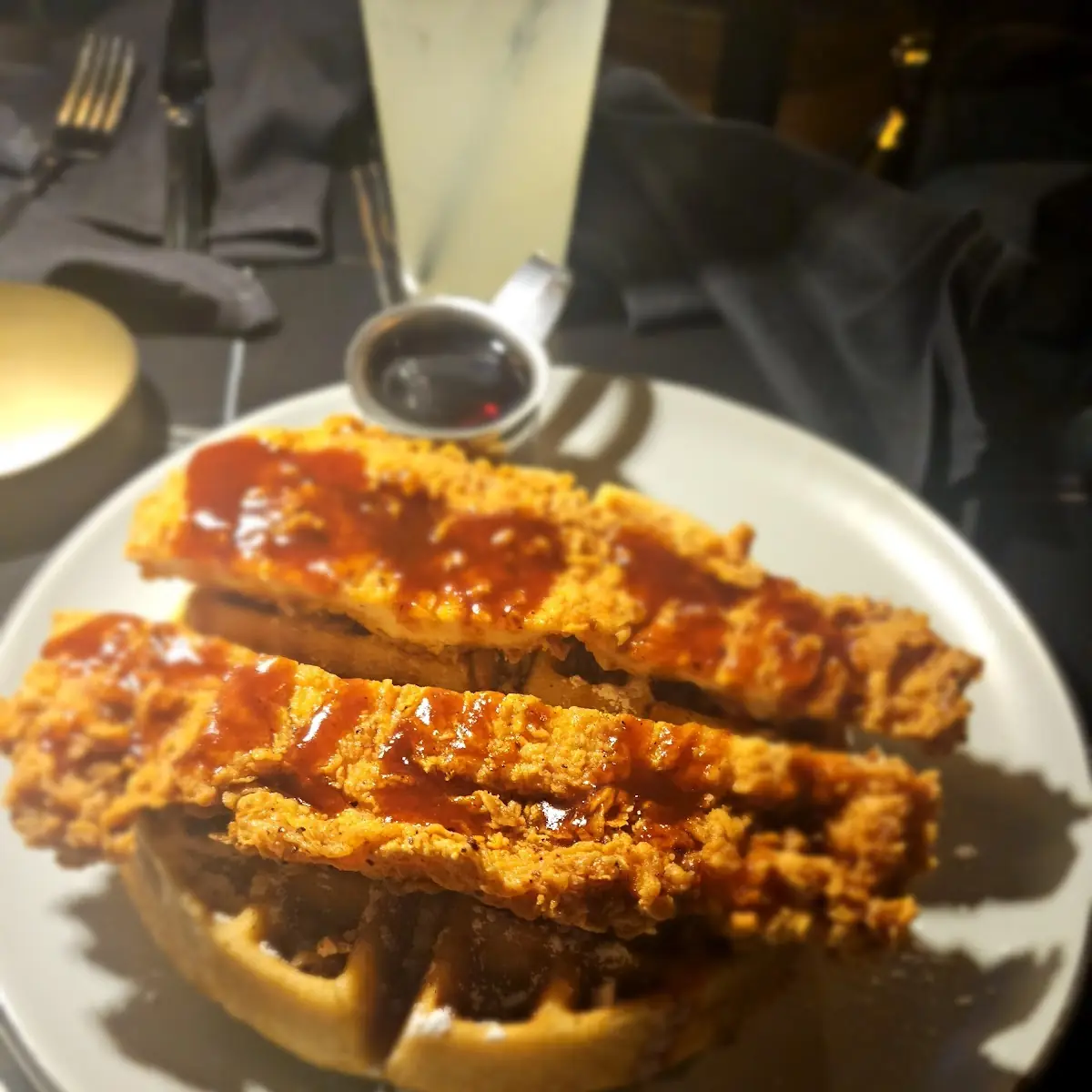 Chicken and Red Velvet Waffles