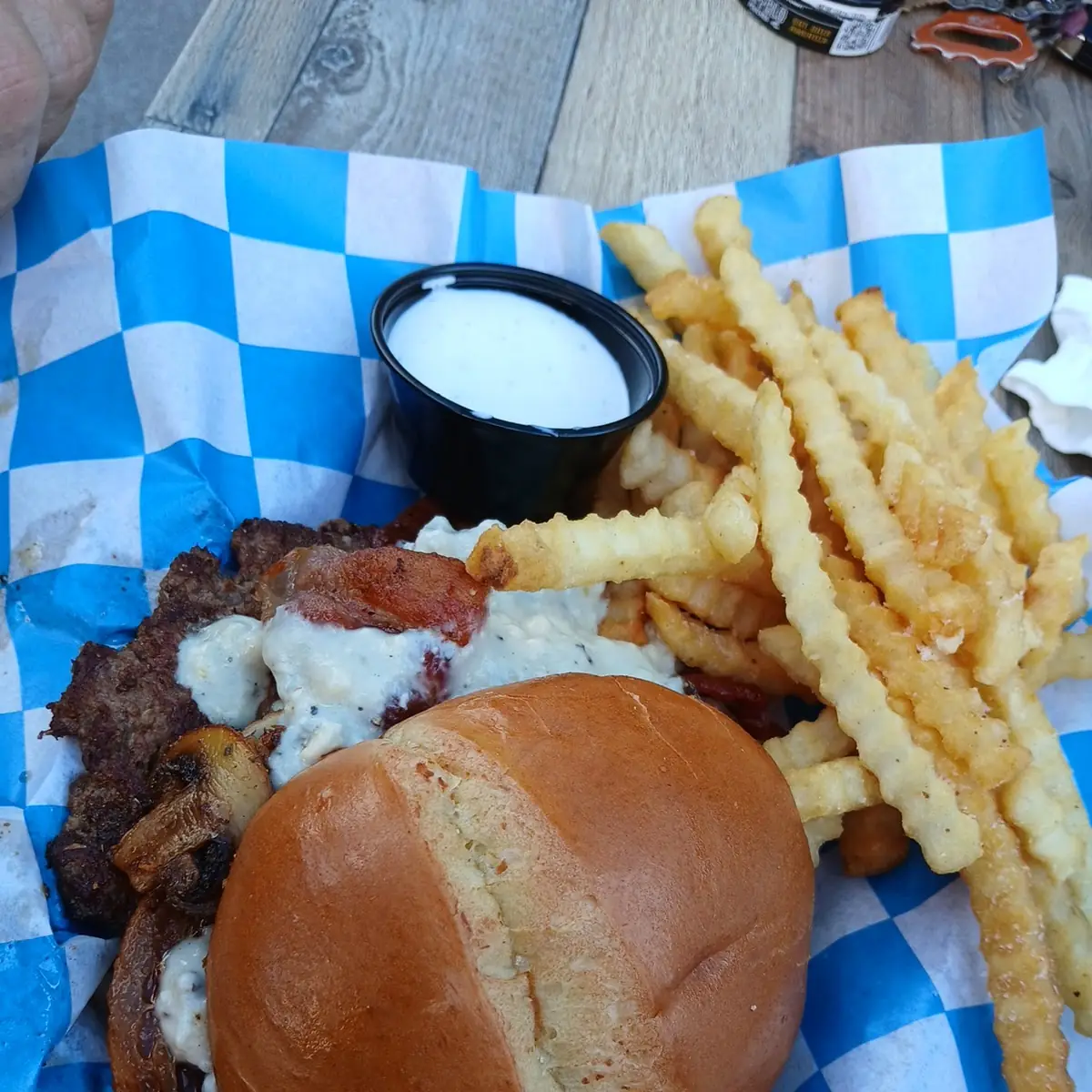 Bacon Mushroom Burger with Bluecheese