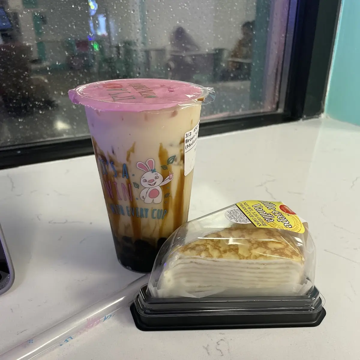 Boba and Crepe Cake Slice