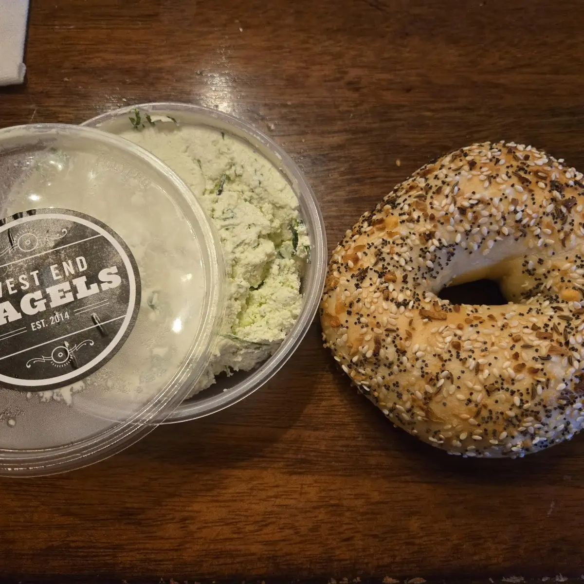 Chive Cream Cheese with Everything Bagel
