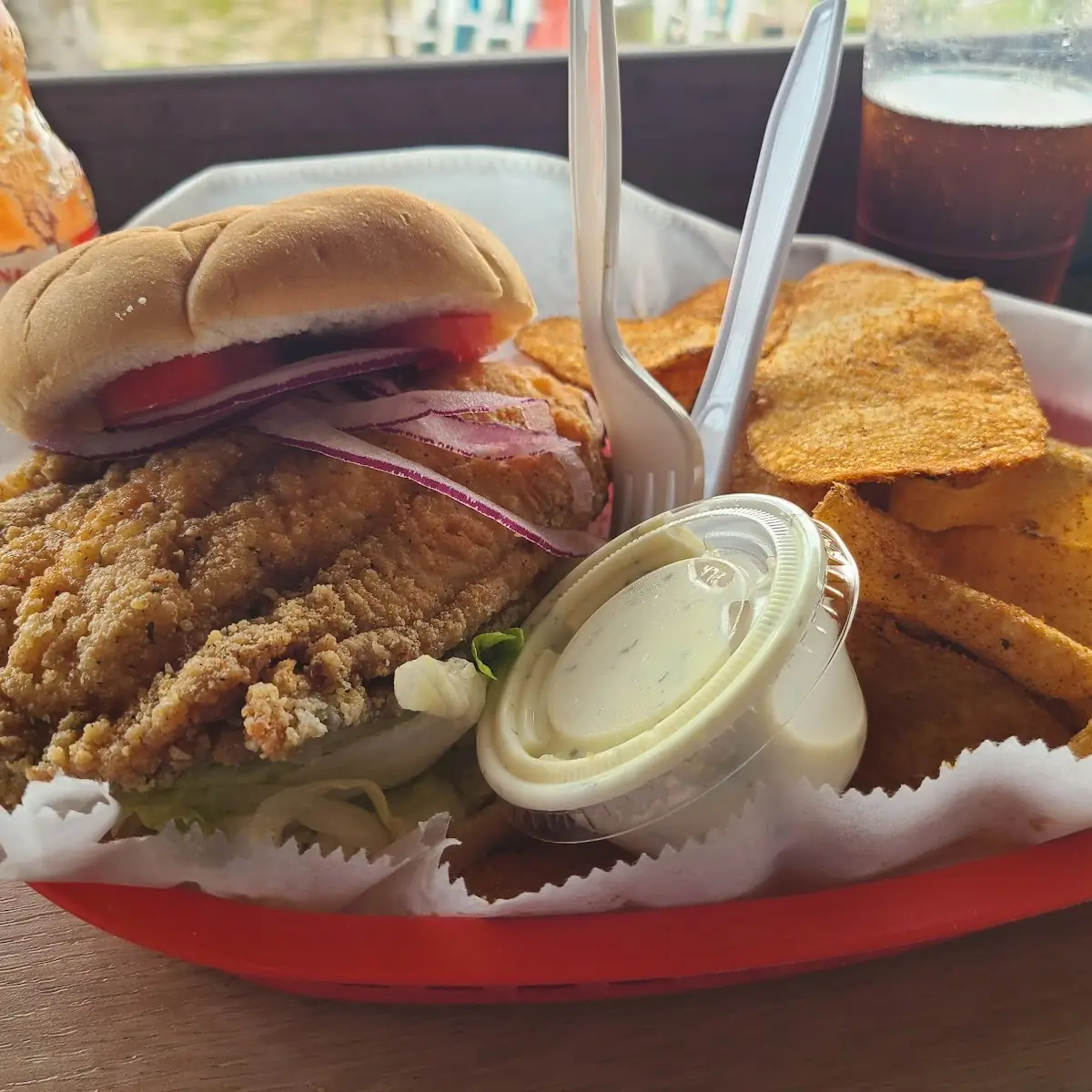 Fried Catfish Sandwich & Potato Chips